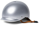 shot of the built-in low-profile visor on the Thousand Heritage 1.0 Helmet in So Silver with a subtle glitter finish.