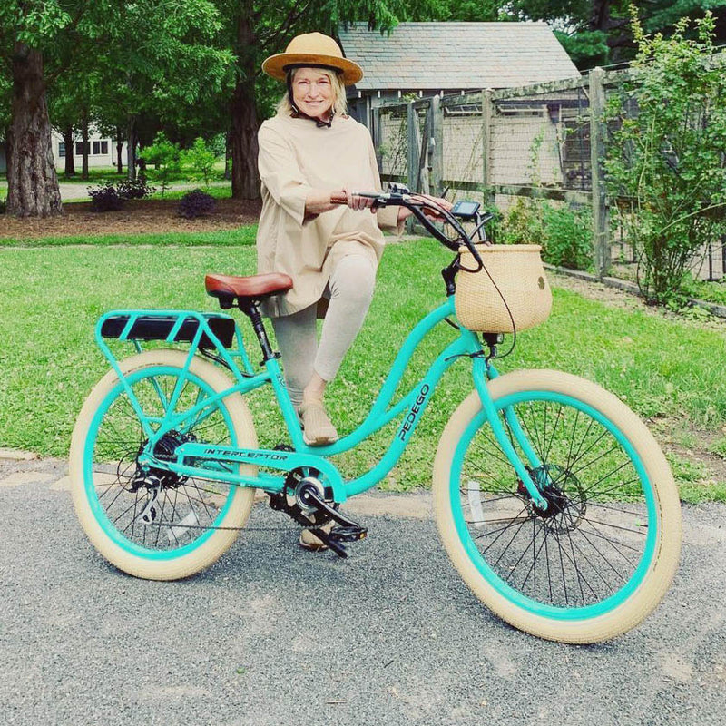 Martha Stewart wears the Bike Pretty Straw Hat Bike Helmet