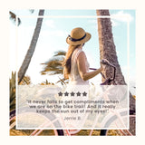 5 Star Review: "It never fails to get compliments when we are on the bike trail! And it really keeps the sun out of my eyes!" Jerrie B.