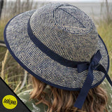 MIPS Helmet + Shibori Blue Straw Hat Bike Helmet Cover