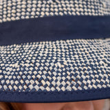 Straw Hat Bike Helmet Shibori Blue