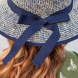 Straw Hat Helmet COVER ONLY Shibori Blue