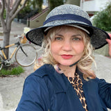 Thousand Helmet + Shibori Blue Straw Hat Helmet Cover