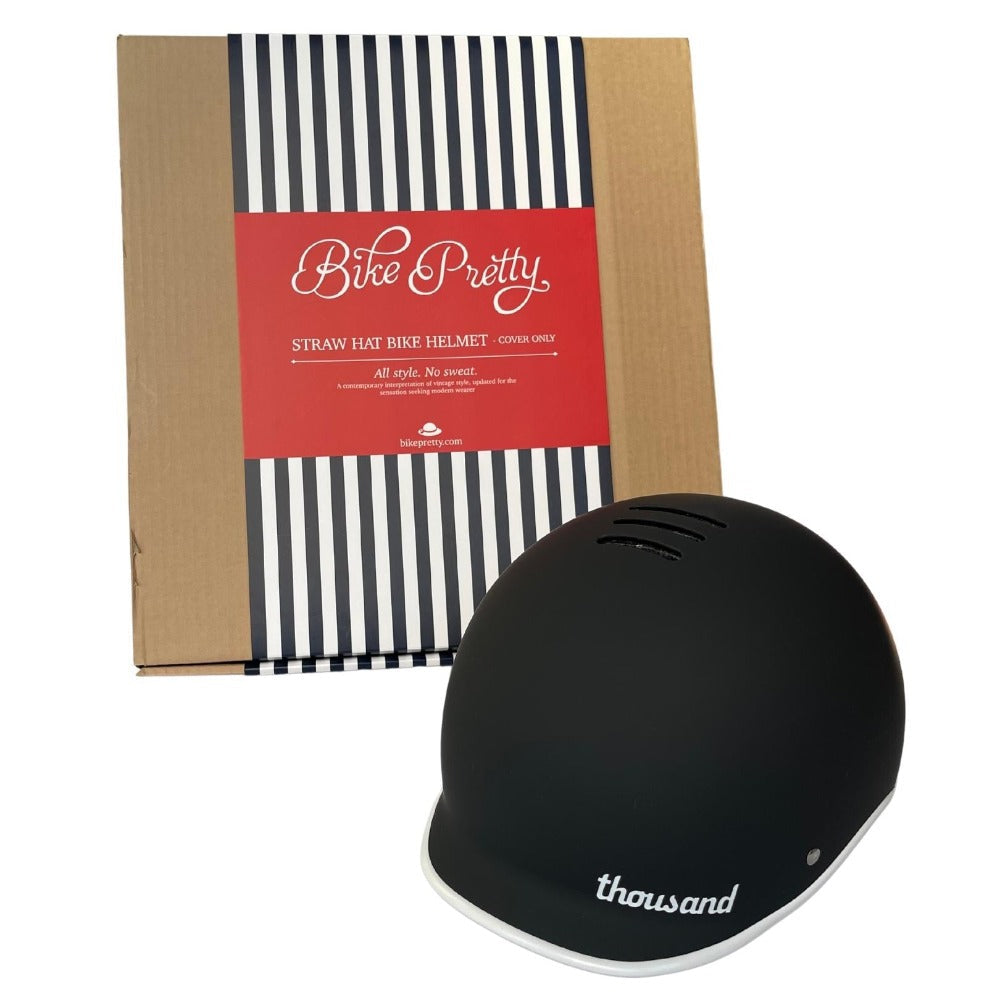 Thousand Helmet + Shibori Blue Straw Hat Helmet Cover