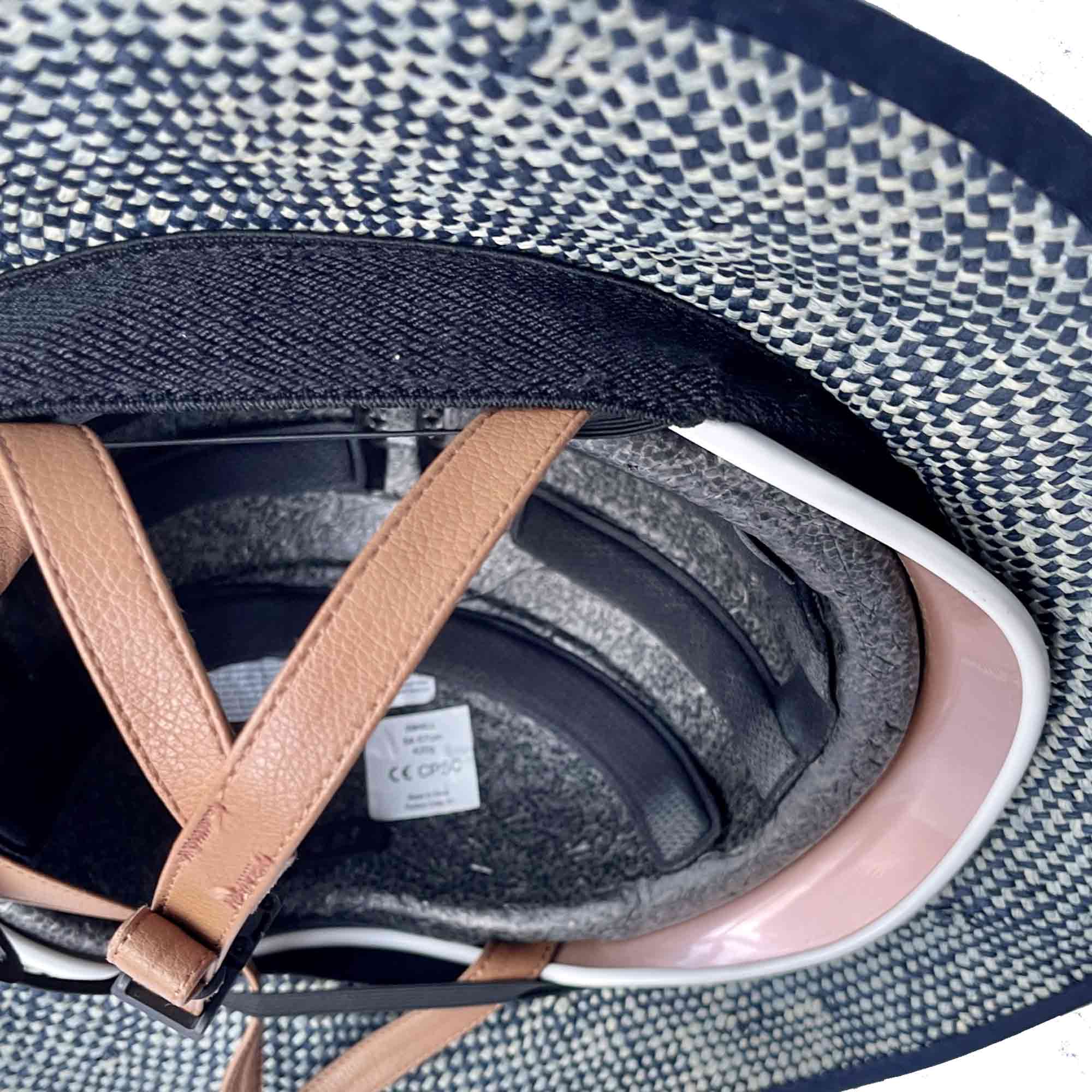 Thousand Helmet + Shibori Blue Straw Hat Helmet Cover
