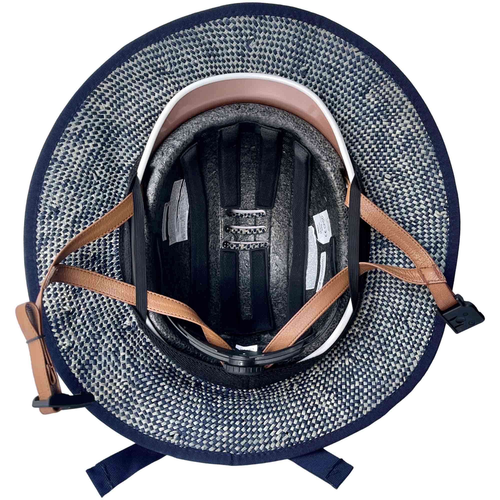 Thousand Helmet + Shibori Blue Straw Hat Helmet Cover