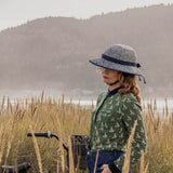 Straw Hat Helmet COVER ONLY Shibori Blue