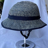 Straw Hat Bike Helmet Shibori Blue WAREHOUSE SALE