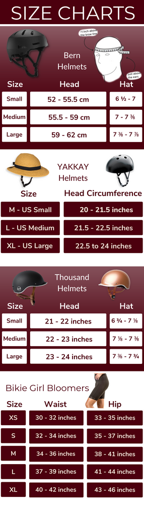 Bern helmet size hot sale chart