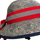 Straw Hat Bike Helmet Red, White, and Blue - Comfort