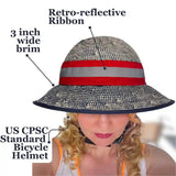Straw Hat Bike Helmet Red, White, and Blue - Comfort