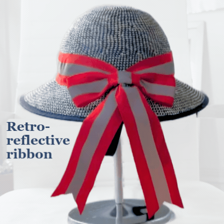 Straw Hat Bike Helmet Red, White, and Blue