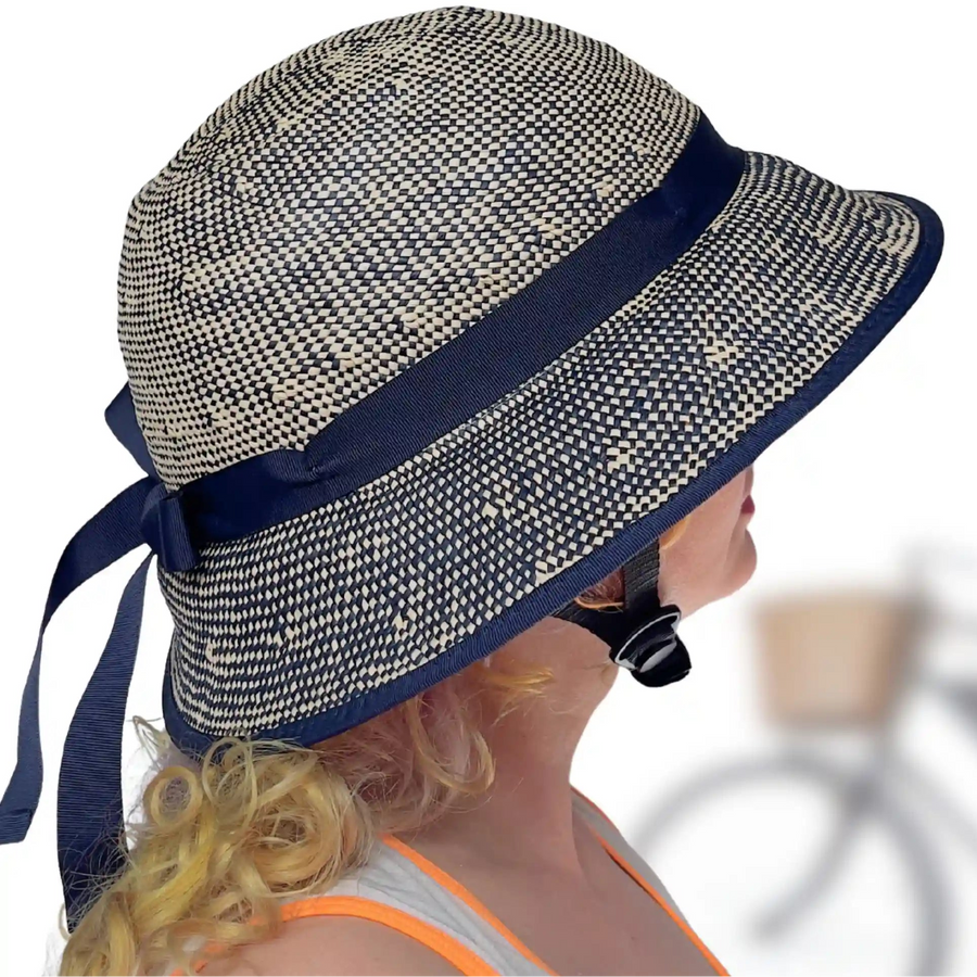 bike helmet with straws MIPS + Classic Straw Hat Helmet Cover Large Helmet + Cover (23 The Melon Urban Active Straight White Black has a simple and elegant design in black with two narrow white stripes The Straw Hat Bike Helmets