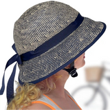 Straw Hat Bike Helmet Shibori Blue - Comfort