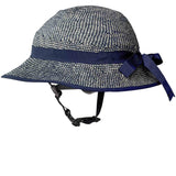 MIPS Helmet + Shibori Blue Straw Hat Bike Helmet Cover