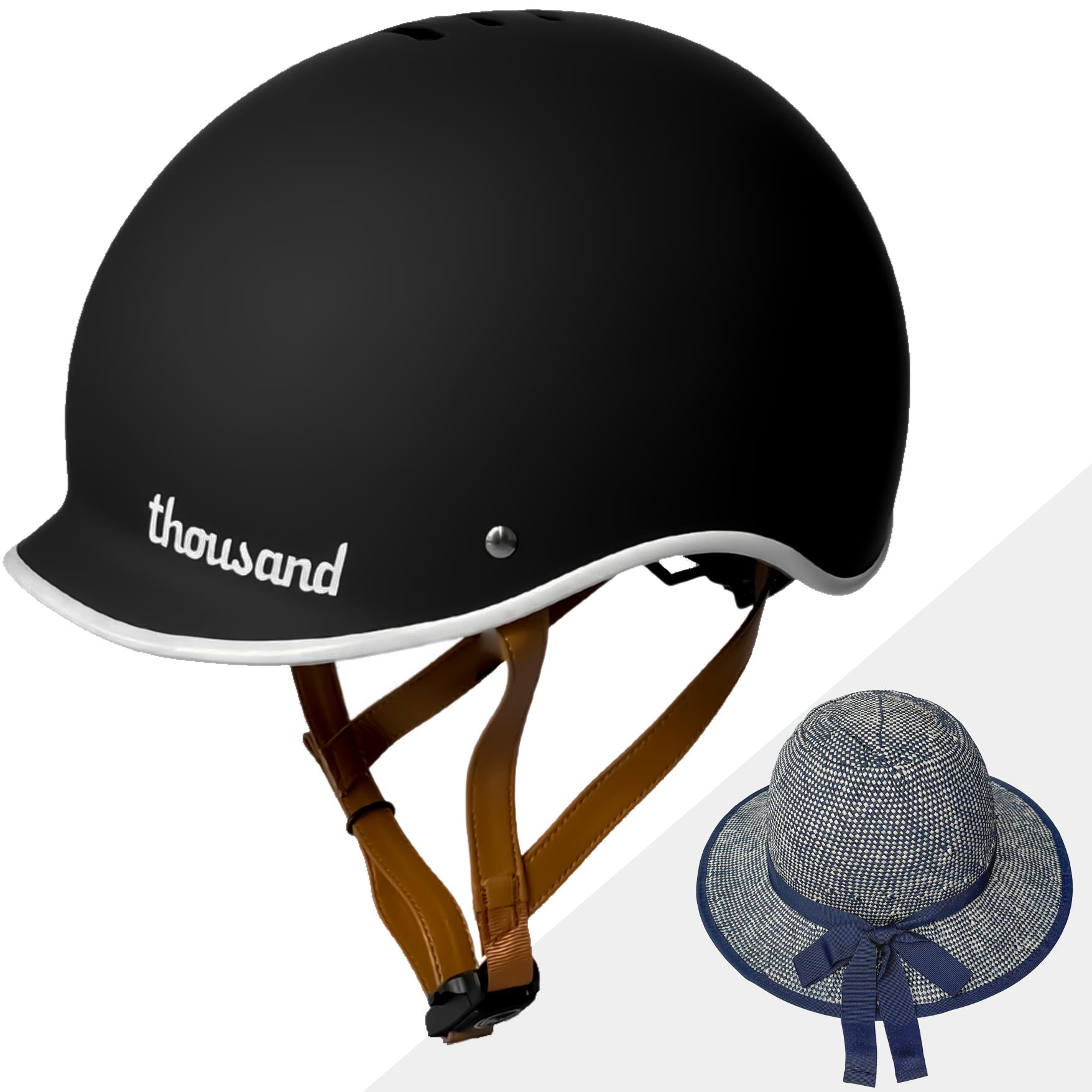 Thousand Helmet + Shibori Blue Straw Hat Helmet Cover – Bike Pretty